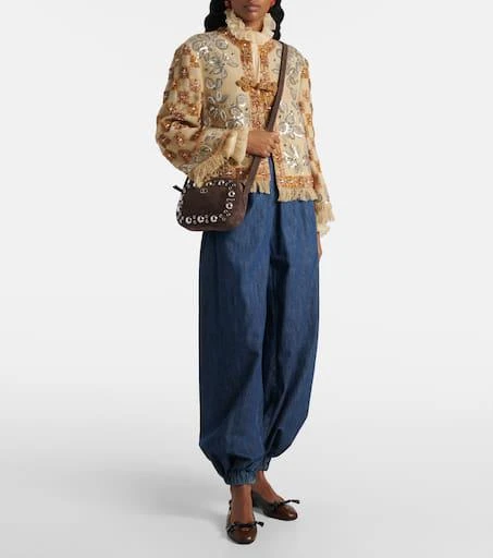 Valentino Nellcôte Small suede crossbody bag 5