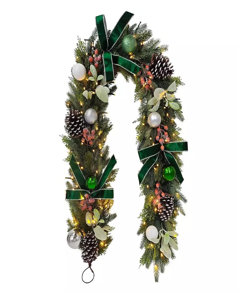 Puleo International Puleo 10" Pre-Lit Battery-Operated Adorned Garland
