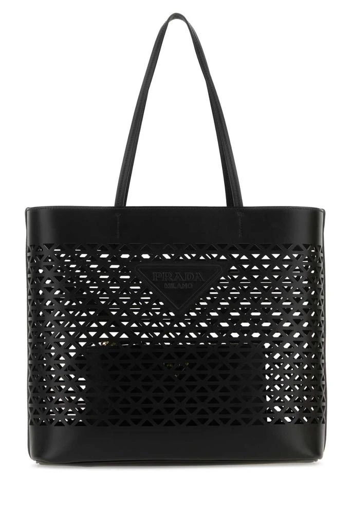 Prada BLACK LEATHER SHOPPING BAG 1