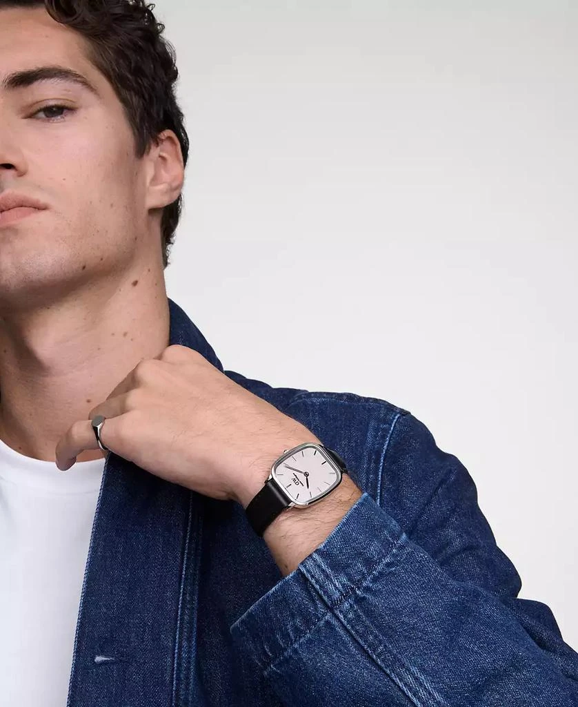 Daniel Wellington Men's Analog Black Genuine Leather Watch, 32mm 4