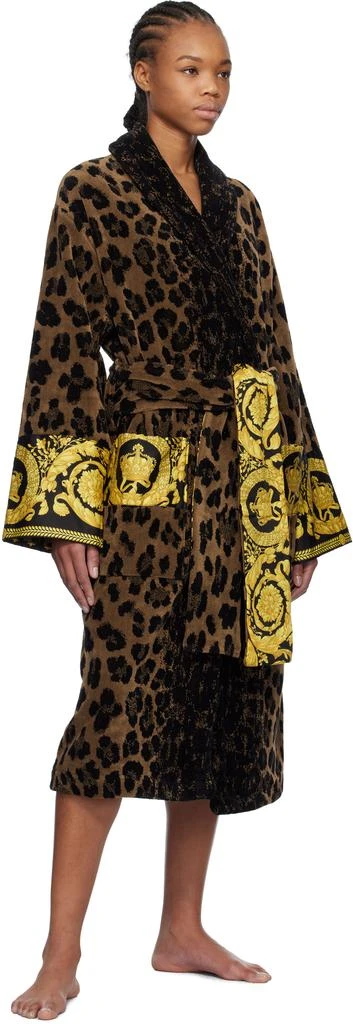 Versace Brown & Black Wild Barocco Bathrobe 4
