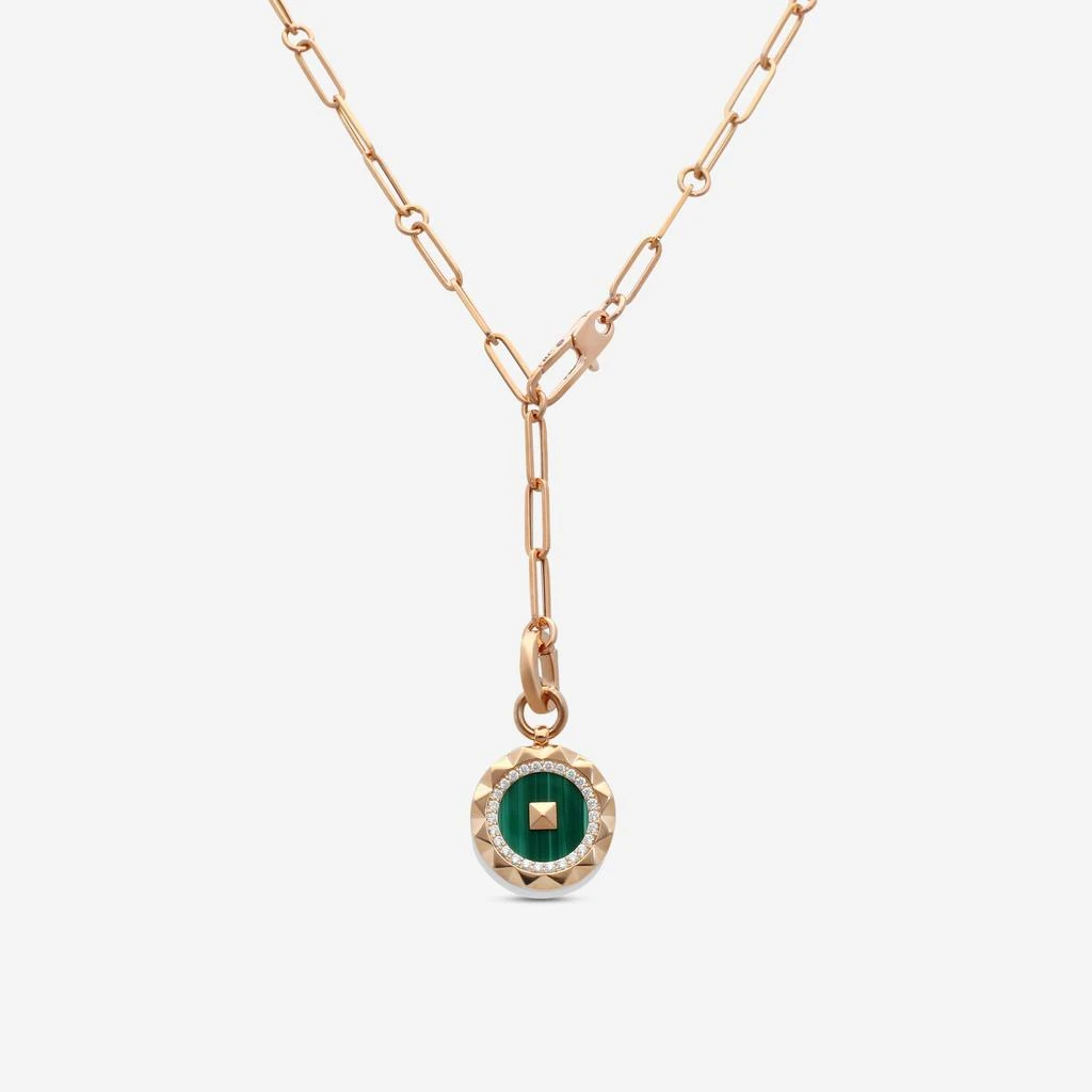 Roberto Coin Roberto Coin Obelisco 18K Rose Gold Diamond 
Malachite Pendant Necklace 8883122AX19XM-copy