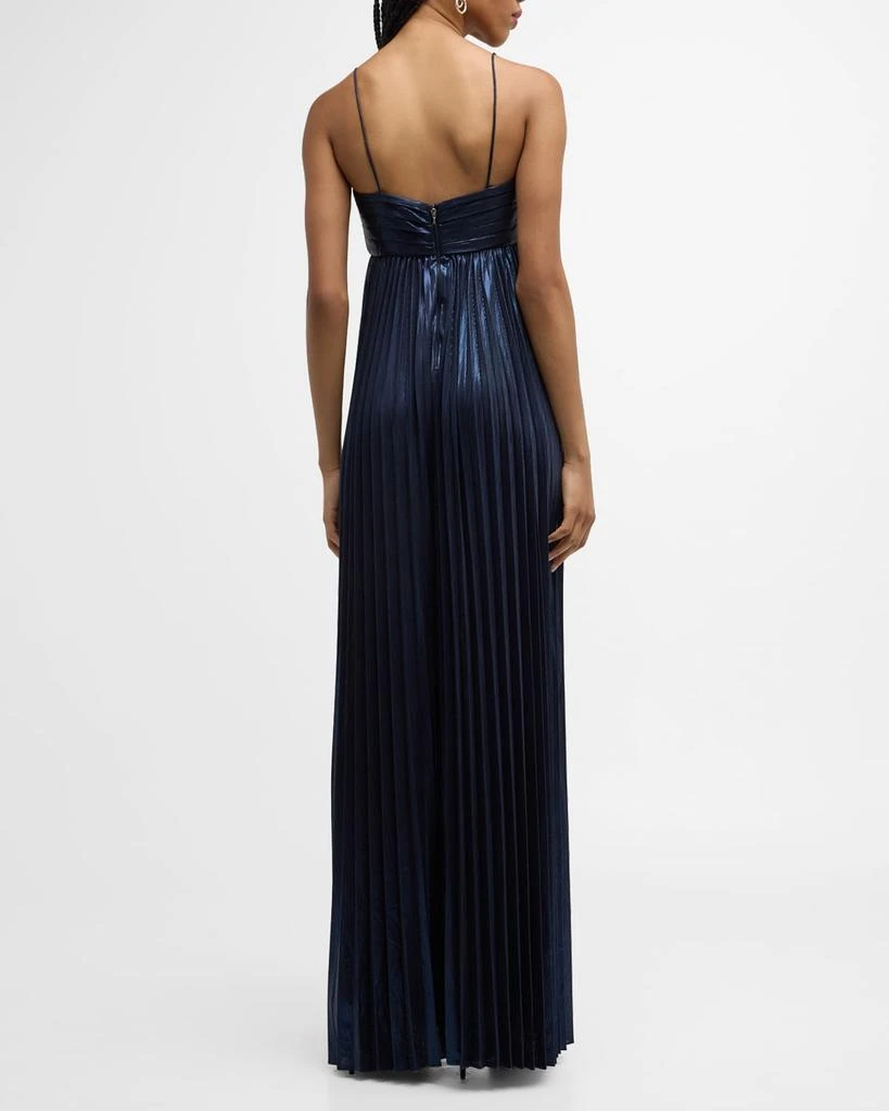 retrofête Zinnia Pleated Metallic Empire Gown 6