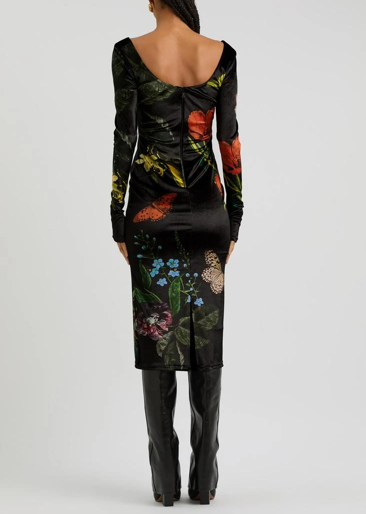 how many inches is a midi dress Paneros Clothing Stella Midi Dress in Chili Flower