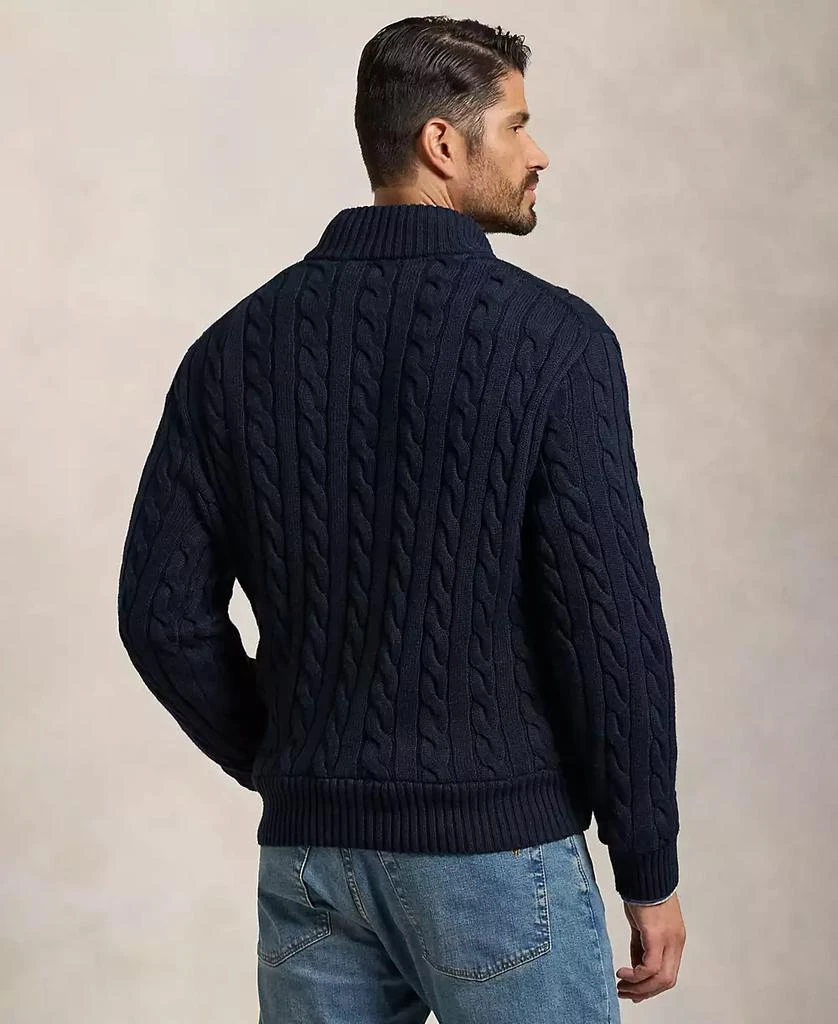 Ralph Lauren Men's Big & Tall Cable-Knit Cotton Quarter-Zip Sweater 8