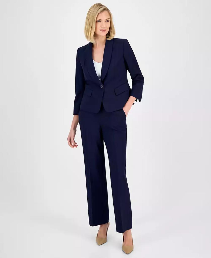 Le Suit Women's Shawl-Collar One-Button Jacket & Pull-On Straight-Leg Pants