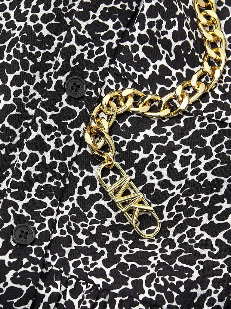 Michael Kors Leopard Tie-Neck Midi-Dress 6