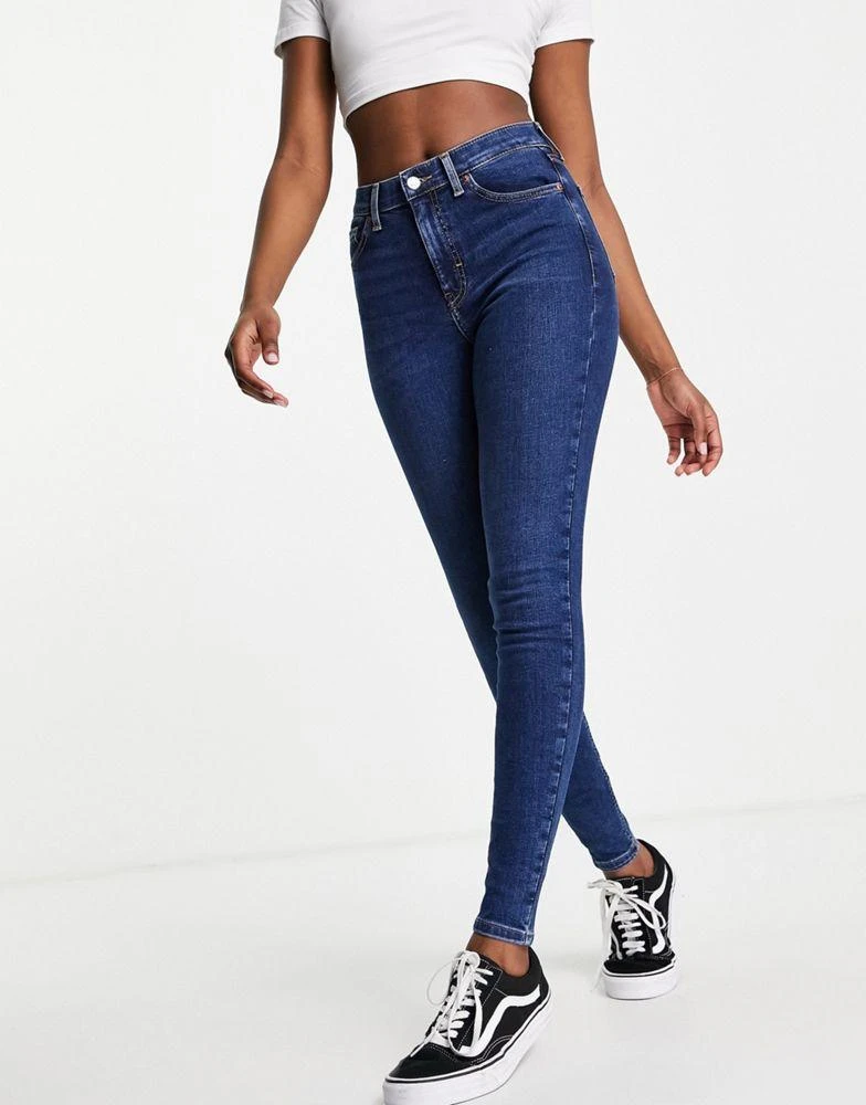 Topshop Topshop high rise Jamie jeans in rich blue 3