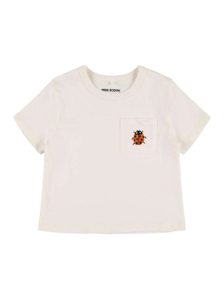 Mini Rodini Embroidered Cotton Jersey T-shirt