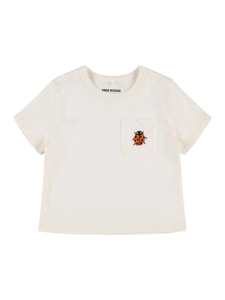 Mini Rodini Embroidered Cotton Jersey T-shirt 1