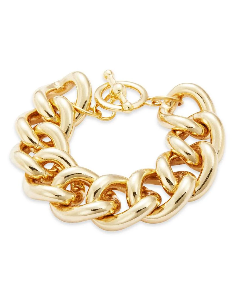 Kenneth Jay Lane Chunky Chain Link Bracelet in 18K Gold Plated 1