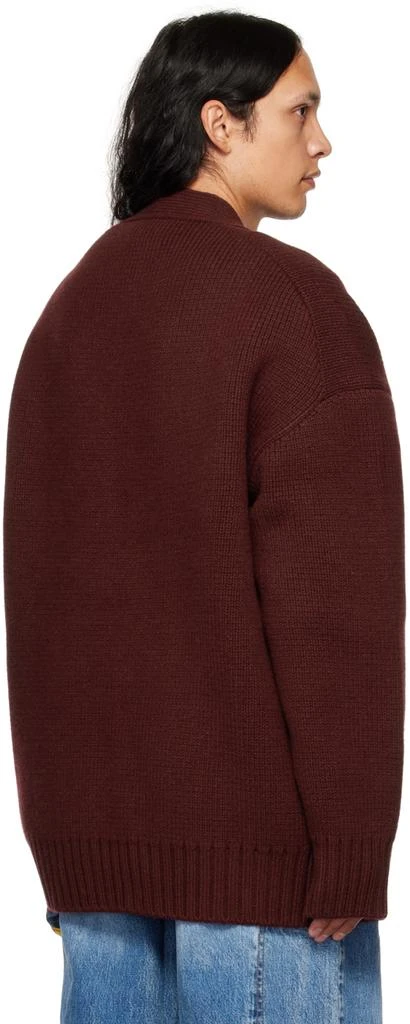 We11done Burgundy Self-Tie Cardigan 3