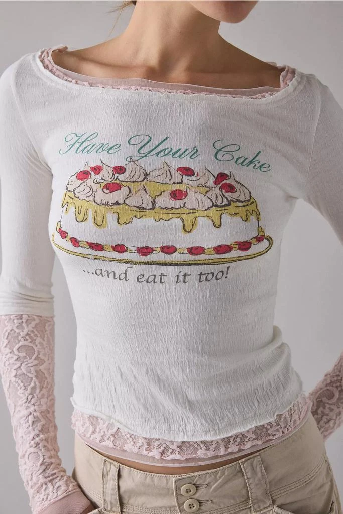 Kimchi Blue Kimchi Blue Double Trouble Twofer Layered Graphic Long Sleeve Tee