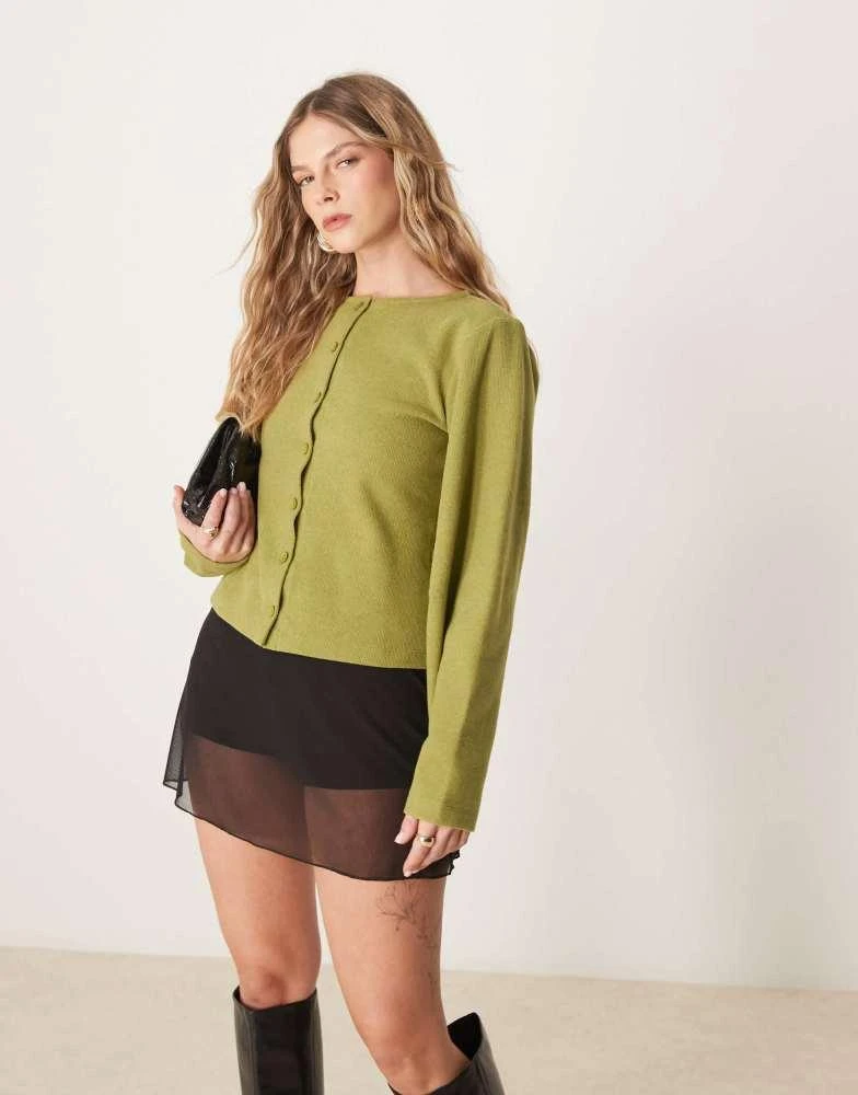 ASOS ASOS DESIGN cocoon super soft cardigan in olive 1
