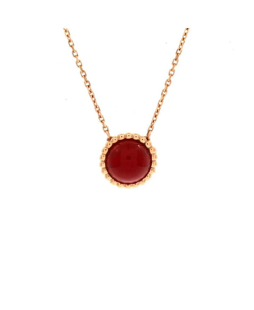 Pre-Owned Van Cleef 
Arpels Perlee Couleurs Pendant Necklace 18K Rose Gold and Carnelian 16.5" 1