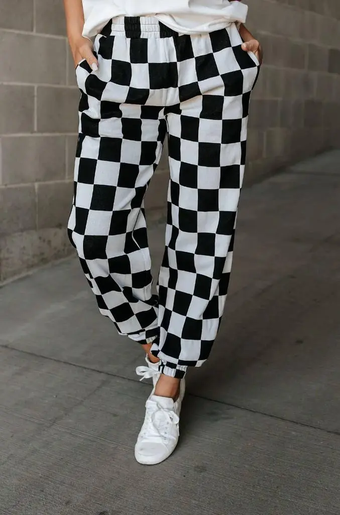 AMPERSAND AVE Ampersand Ave - Checkered Joggers