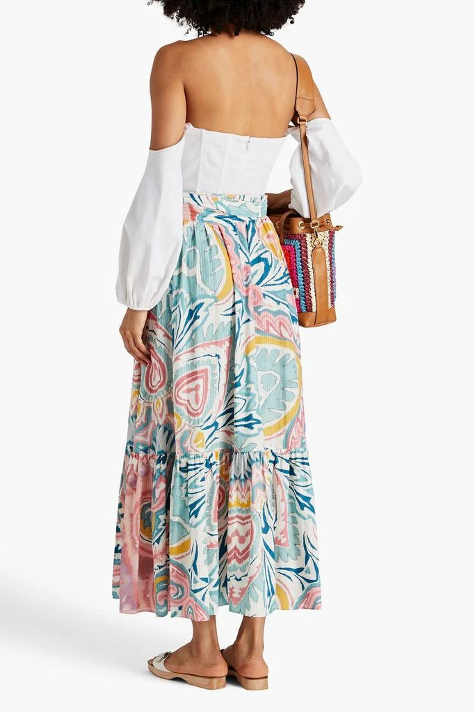 ETRO Pleated printed cotton and silk-blend maxi skirt 3