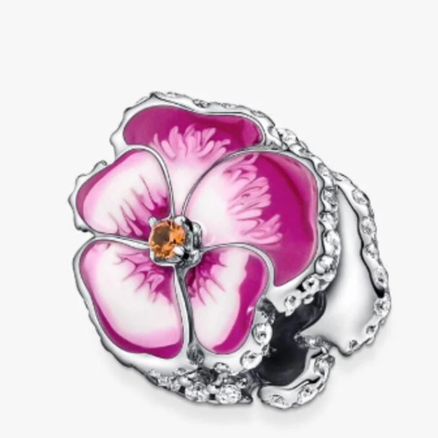 PANDORA Pansy Sterling Silver Charm 2