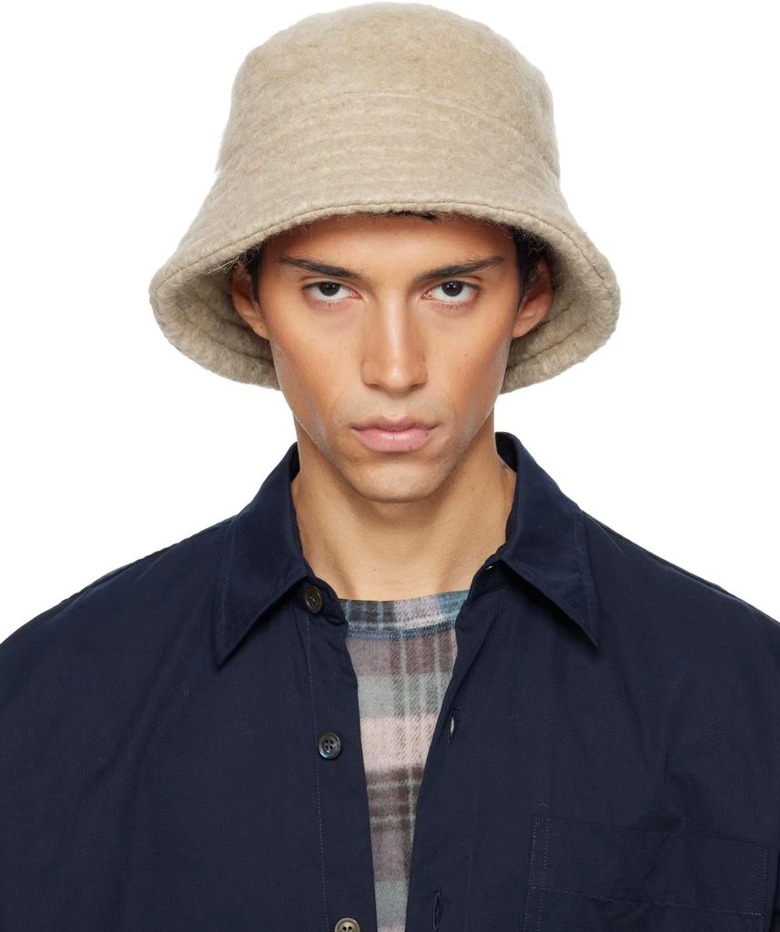 Dries Van Noten Beige Wool Mohair Bucket Hat 1
