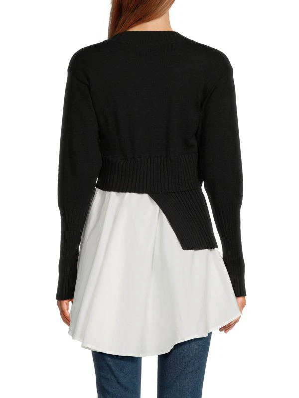 Avantlook Layered-Look Cropped Sweater & Shirt 2