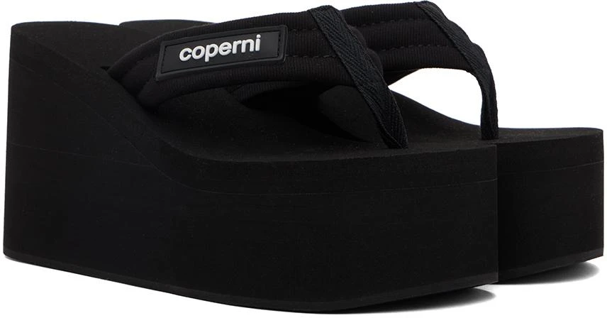 Coperni Black Branded Wedge Sandals 4