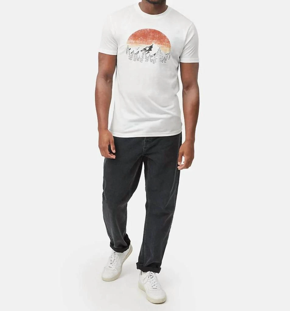 tentree Vintage Sunset T-Shirt In Cloud White Heather 3