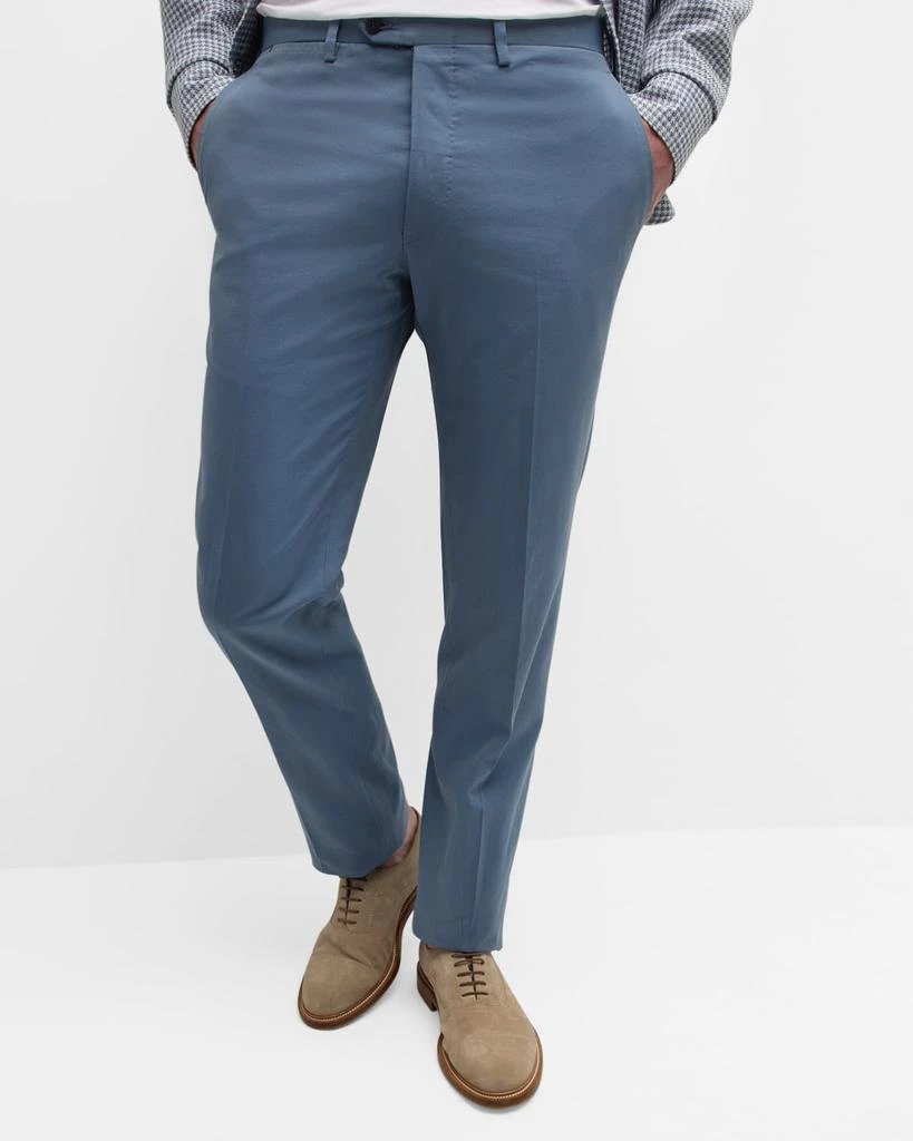 Kiton Men's Flat-Front Twill Pants 5