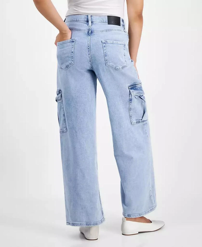 DKNY Petite High-Rise Wide-Leg Cargo Jeans 4