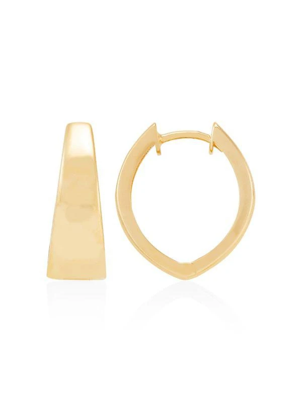 Saks Fifth Avenue 14K Yellow Gold Oval Huggie Earrings 1
