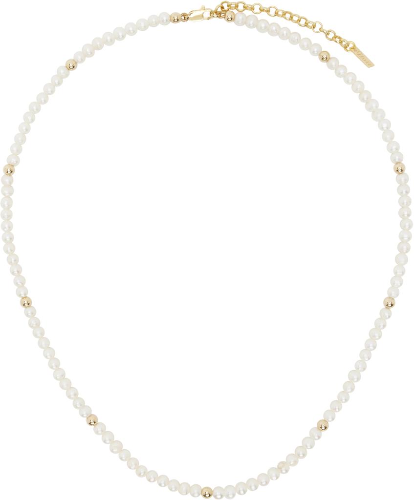 Eliou White & Gold Louis Necklace
