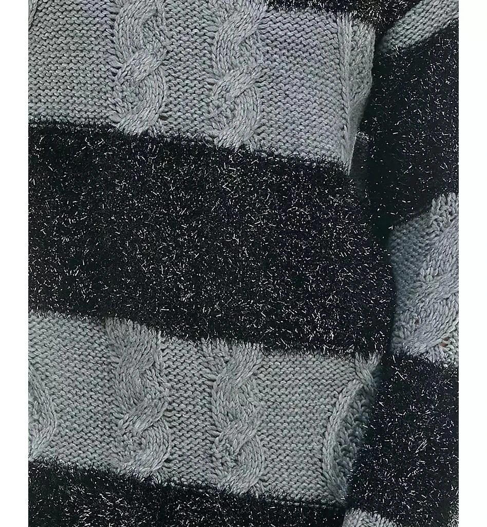 Crystal Doll Juniors' Fuzzy Stripe Cable Knit Sweater Dress 4