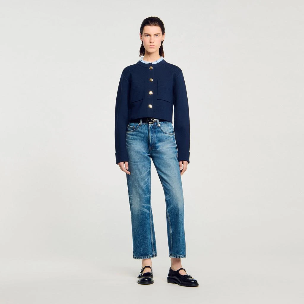Sandro Cardigan with ruffle collar 1