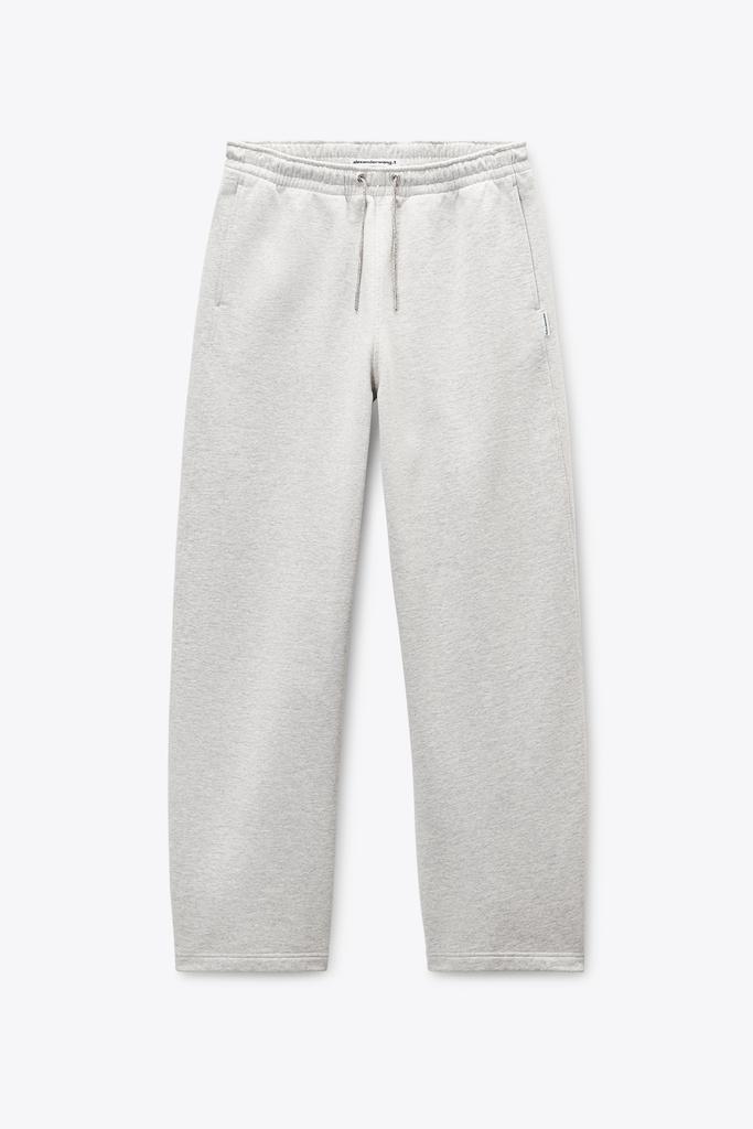 Alexander Wang Grey Cotton Terry Sweatpant with Crystal Hotfix Drawcord