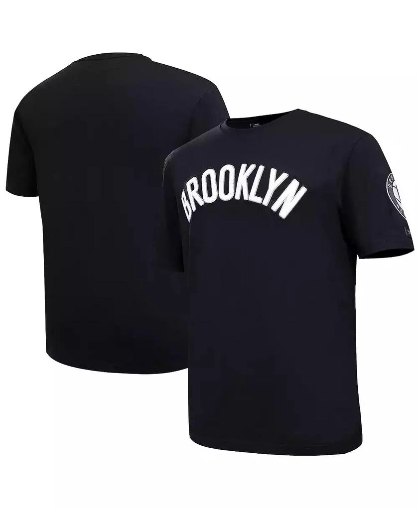 Pro Standard Men's Black Brooklyn Nets Chenille T-shirt 4