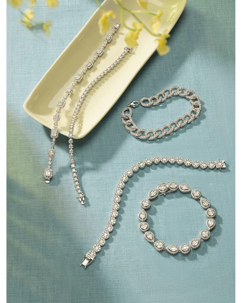 Bloomingdale
s Diamond Round 
Baguette Halo Link Bracelet in 14K White Gold, 5.0 tcw 7