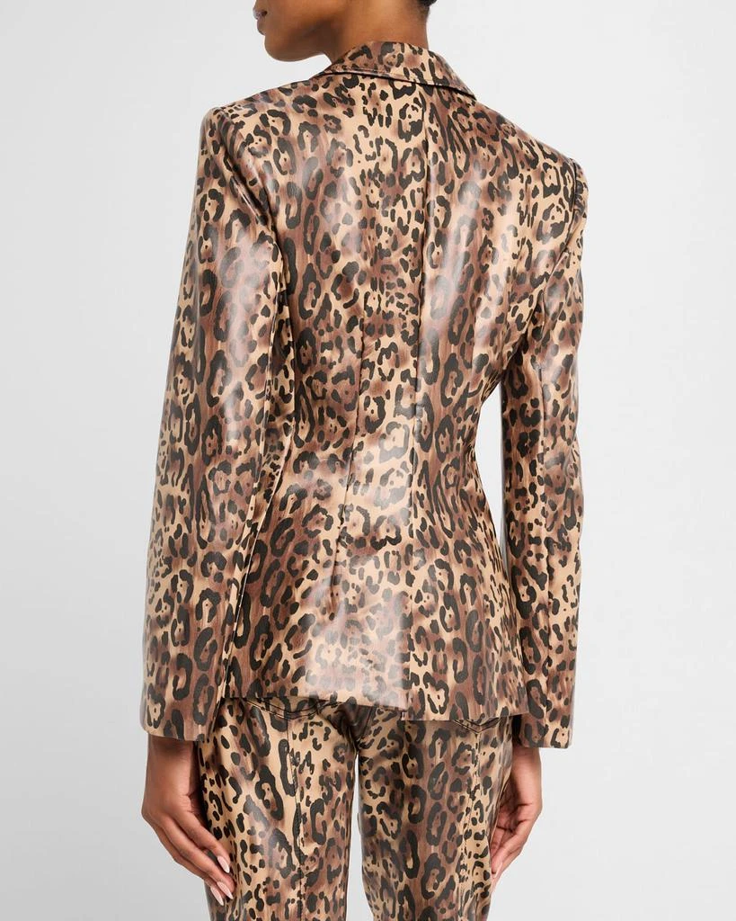 Cinq a Sept Leopard Faux Leather Blazer 3