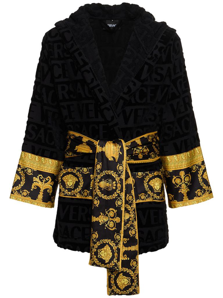 VERSACE Barocco & Robe Short Cotton Robe
