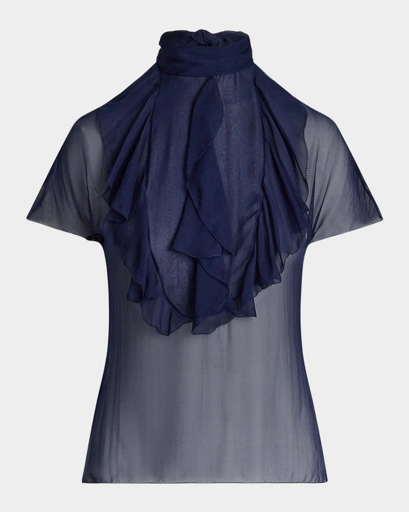 Ralph Lauren Etta Ruffle Bib Washed Chiffon Top 1