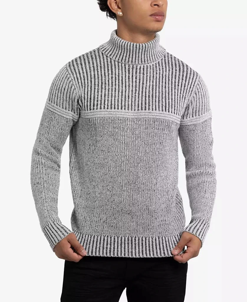 X-Ray Men's Ribbed Pattern Turtleneck Sweater 3