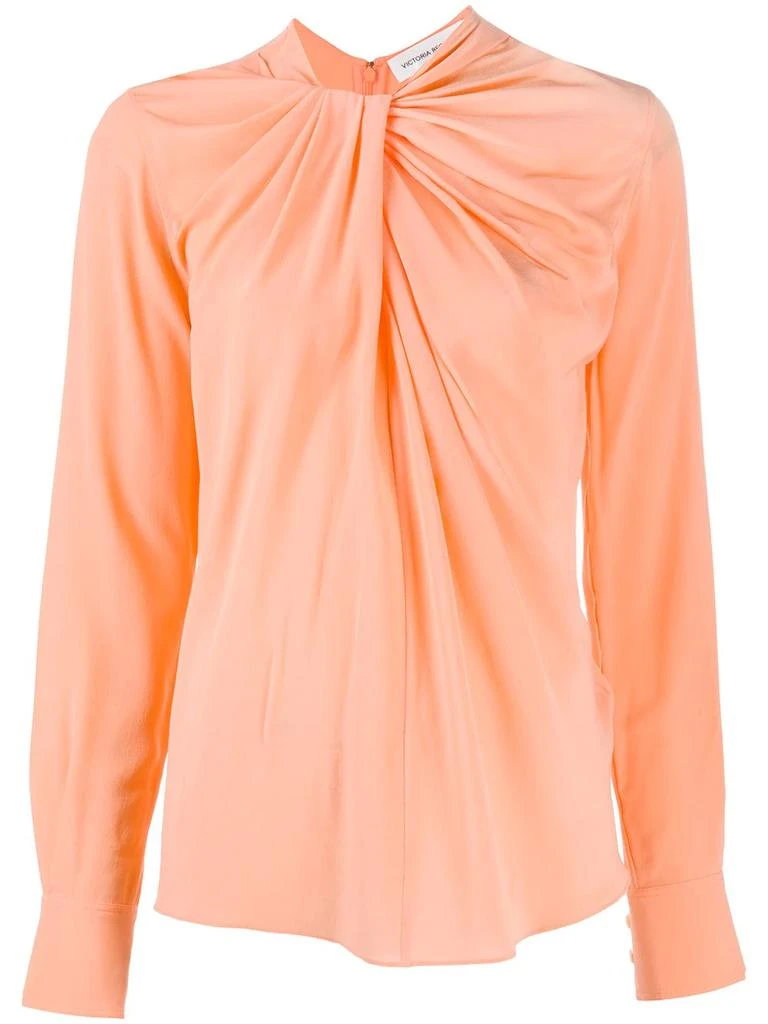 Victoria Beckham twisted neck ruched blouse - women 1