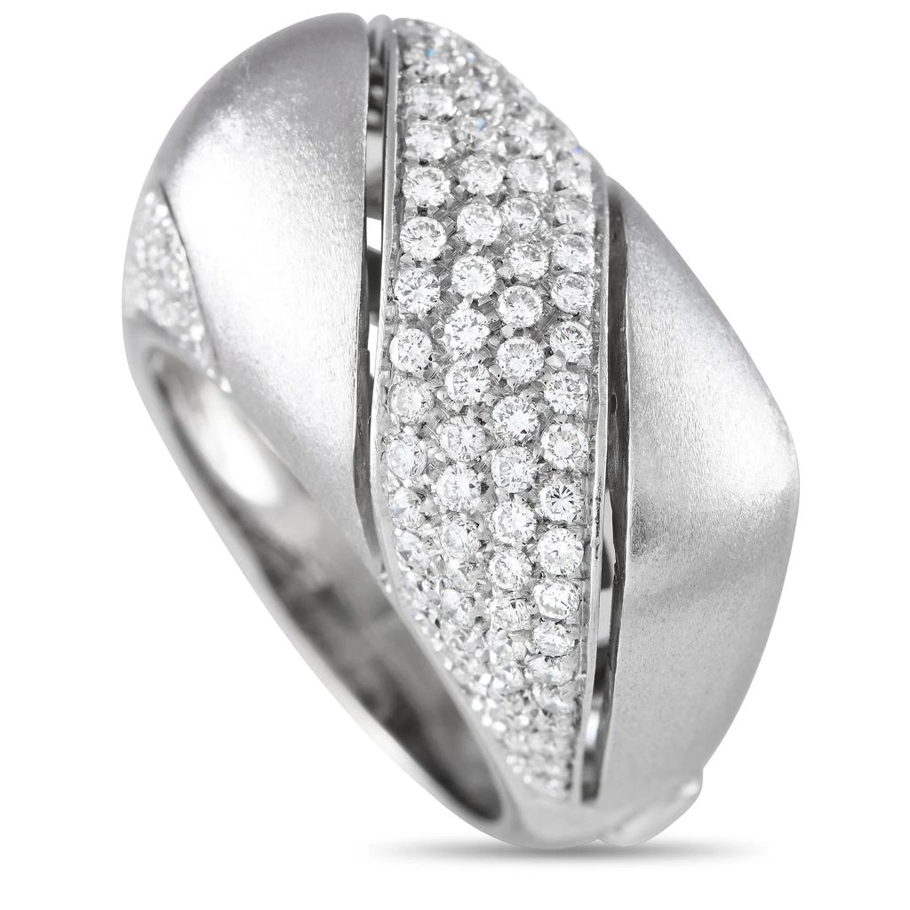 Damiani 18K White Gold 1.25ct Diamond Square Dome Ring DA09-080224 1