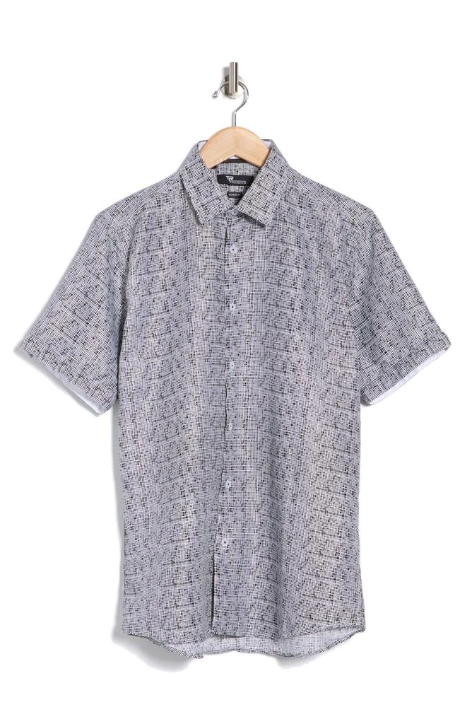 TR Premium Geo Print Short Sleeve Button-Up Shirt 3