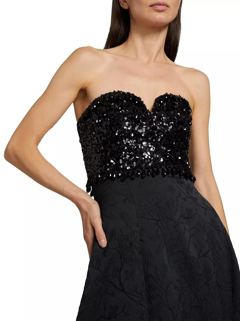 Sachin & Babi Lillian Sequined Bust Jacquard Cloque Ballgown 6