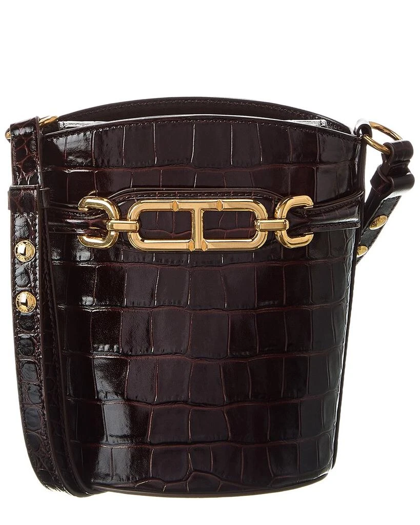 Tom Ford Whitney Small Croc-Embossed Leather Bucket Bag 1