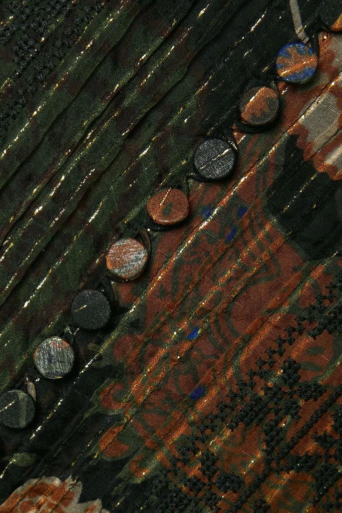 LAFAYETTE 148 Pintucked ruffled printed silk-blend chiffon blouse 4