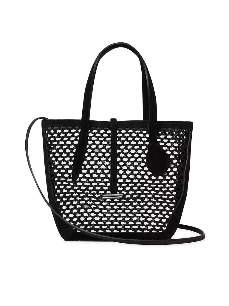 Little Liffner Mini Sprout Cotton & Suede Tote Bag