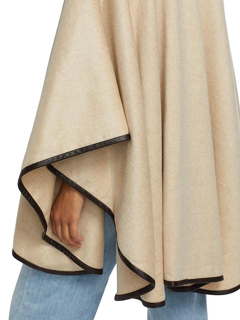 Sofia Cashmere Leather-Trim Reversible Cashmere Cape 6