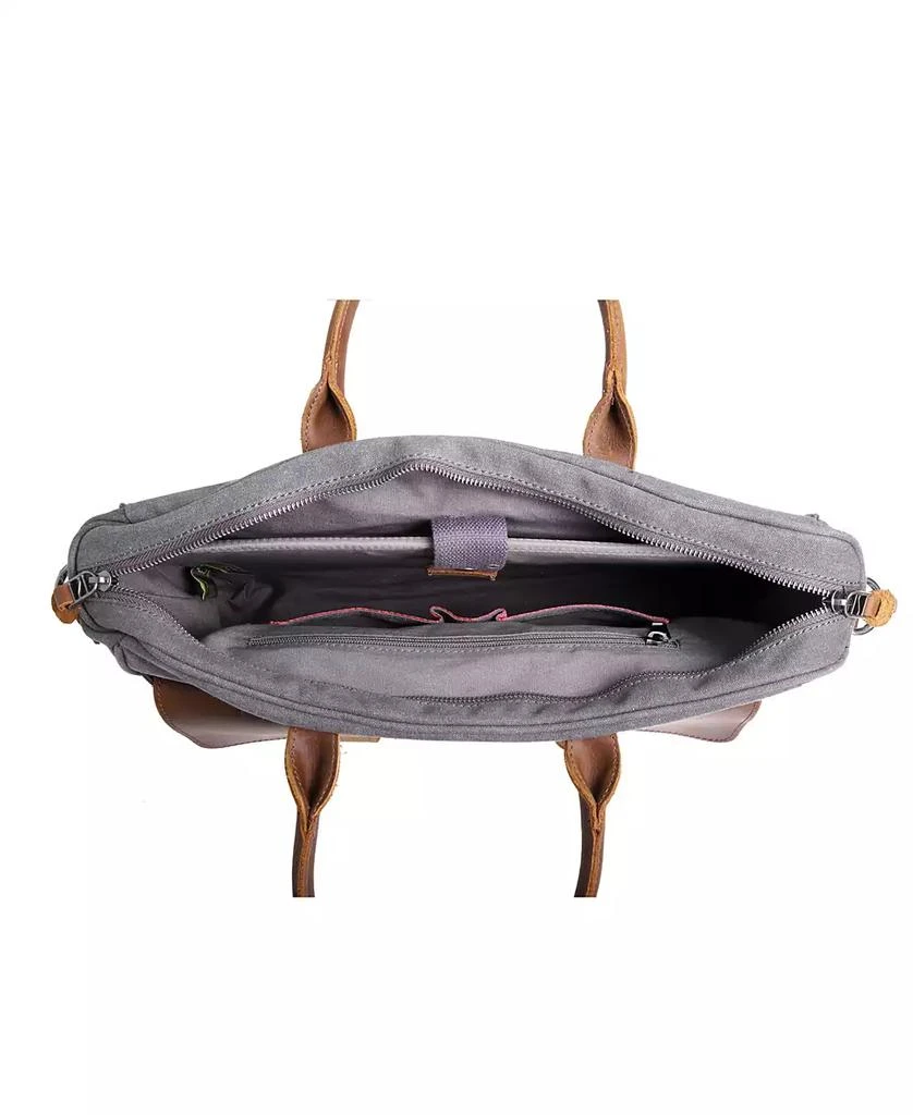 TSD BRAND Canvas Valley Hill Computer Brief Bag 5
