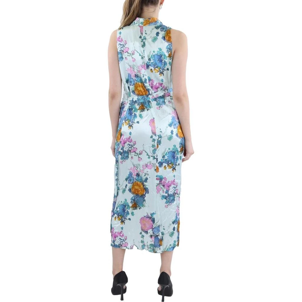 Vince Womens Floral Print Sheath Wrap Dress 2