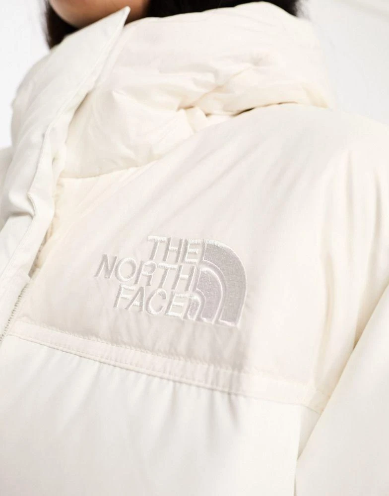 The North Face The North Face Nuptse long down puffer coat in cream 3